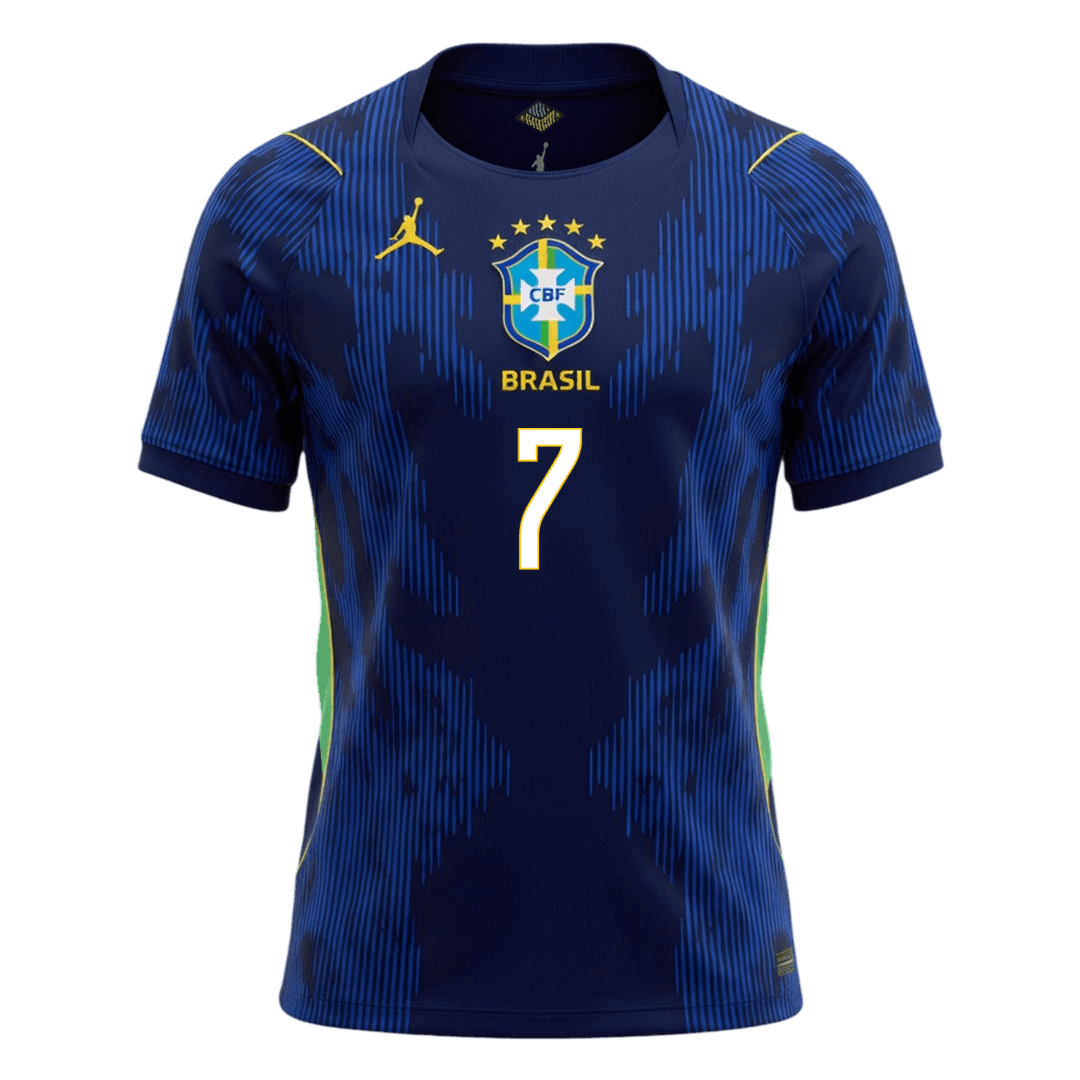 VINI JR. #7 Brésil Extérieur Maillot - Coupe du Monde 2026 Bleu marine