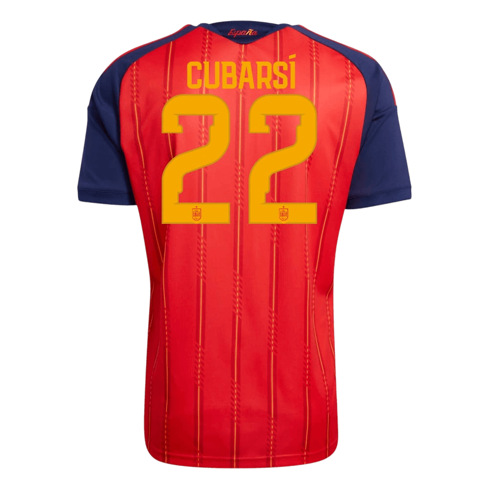 CUBARSÍ #22 Espagne Domicile Maillot 2 Stars - Champion Edition - Coupe du Monde 2026 Rouge