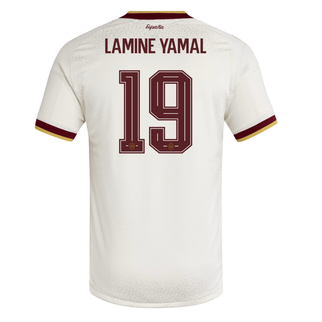 LAMINE YAMAL #19 Espagne Extérieur Maillot - Coupe du Monde 2026 Blanc Joueur