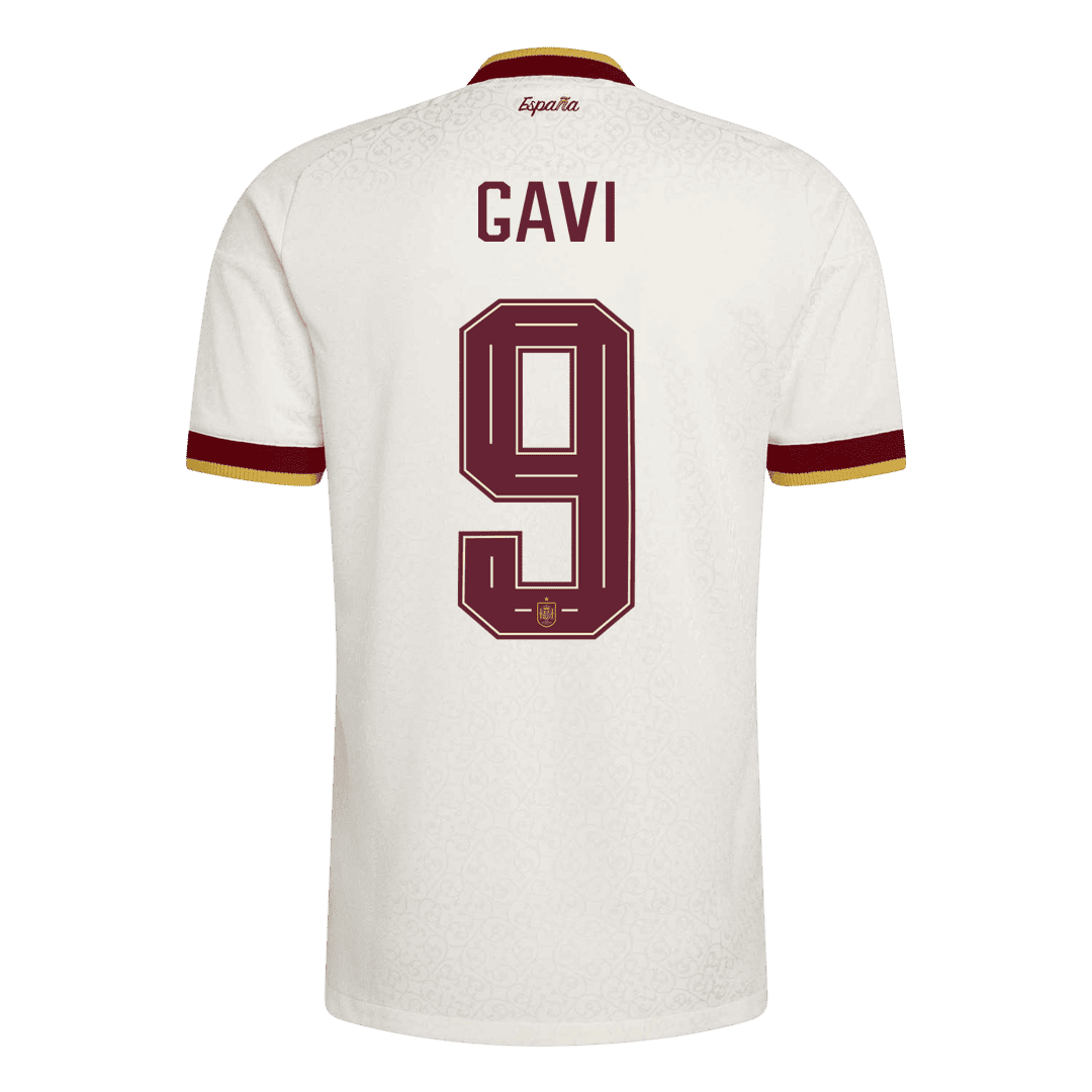 GAVI #9 Espagne Extérieur Maillot 2 Stars - Champion Edition - Coupe du Monde 2026 Blanc Joueur