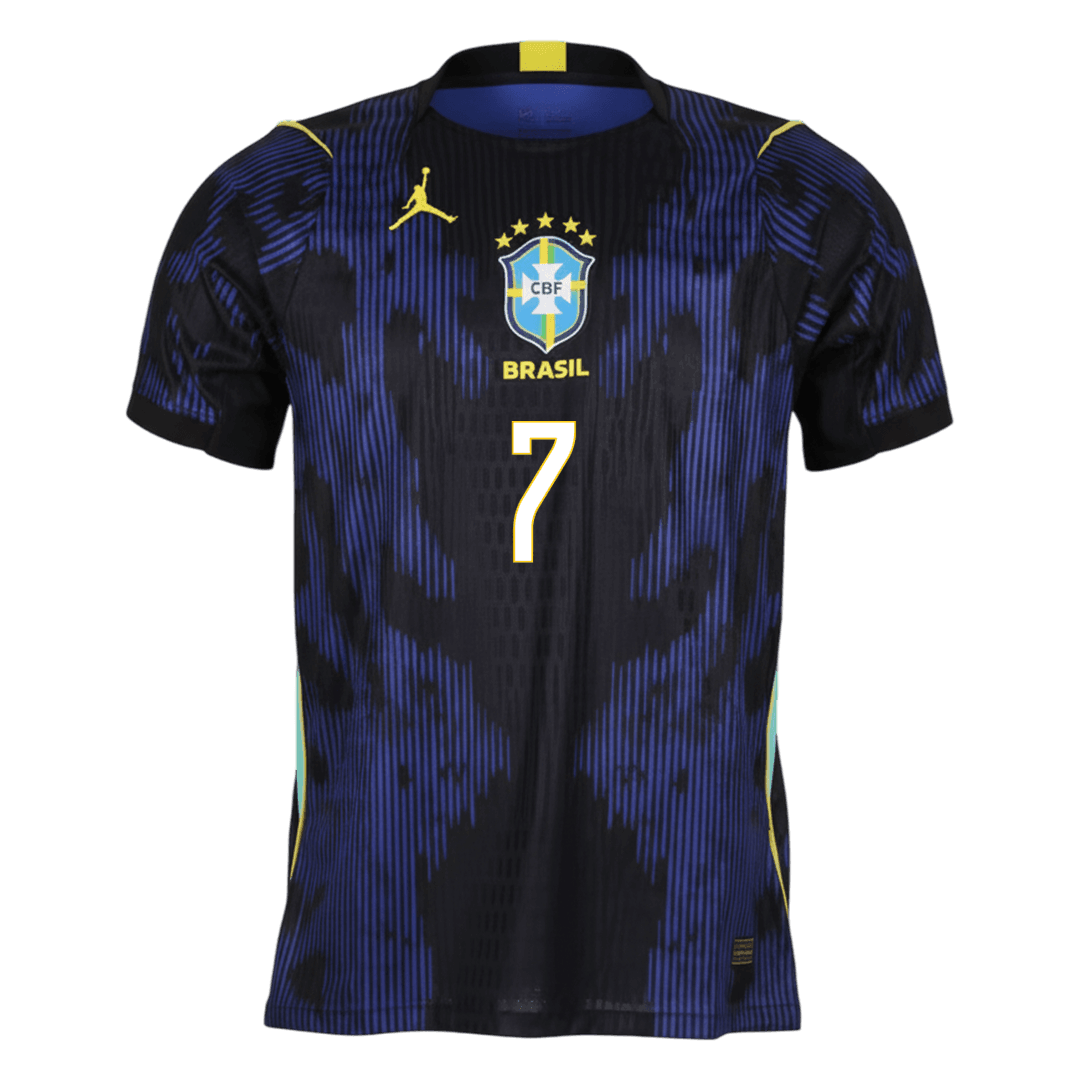 VINI JR. #7 Brésil Extérieur Maillot - Coupe du Monde 2026 Bleu marine Joueur