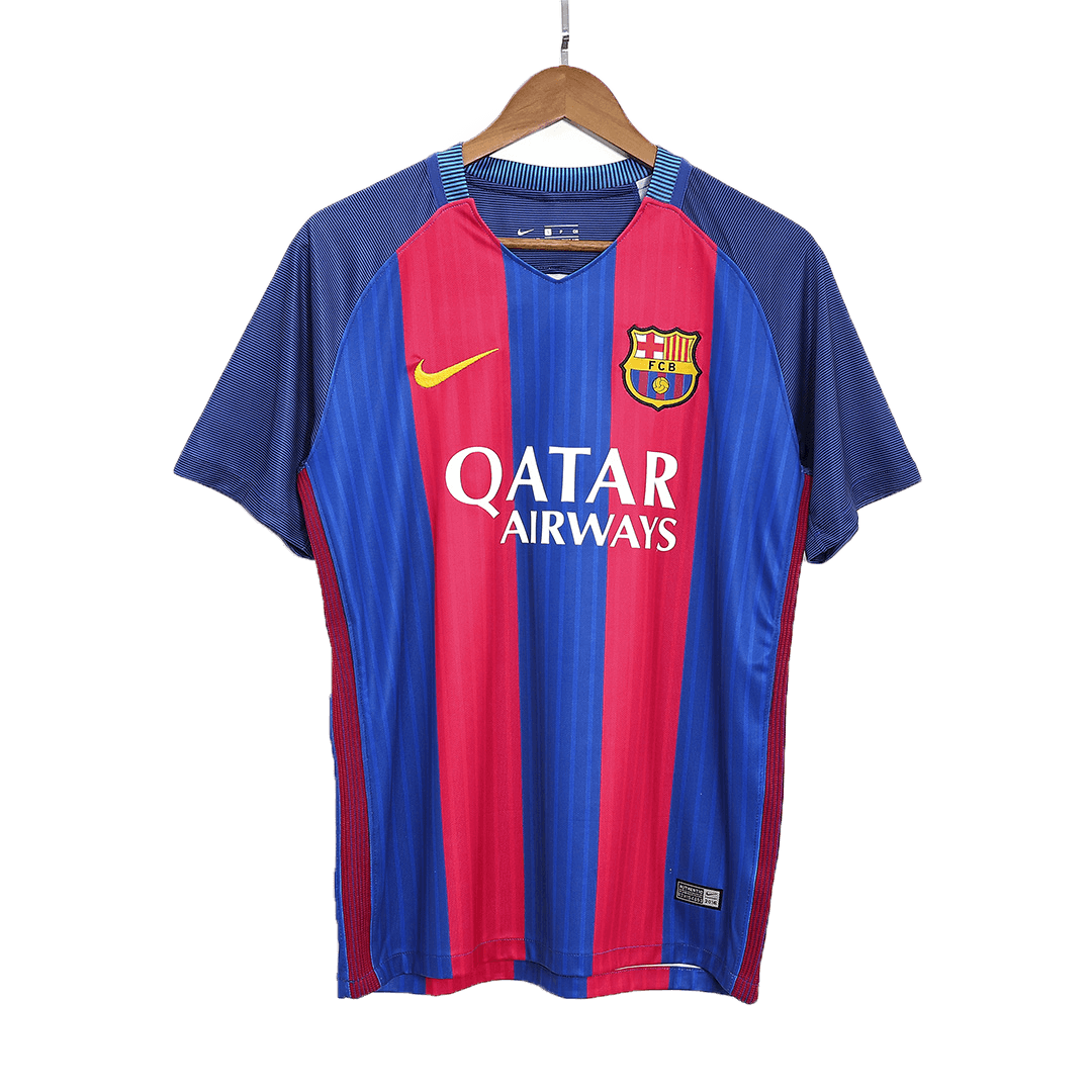 Retro MESSI #10 Barcelone Domicile Maillot 2016/17 Rouge&Bleu