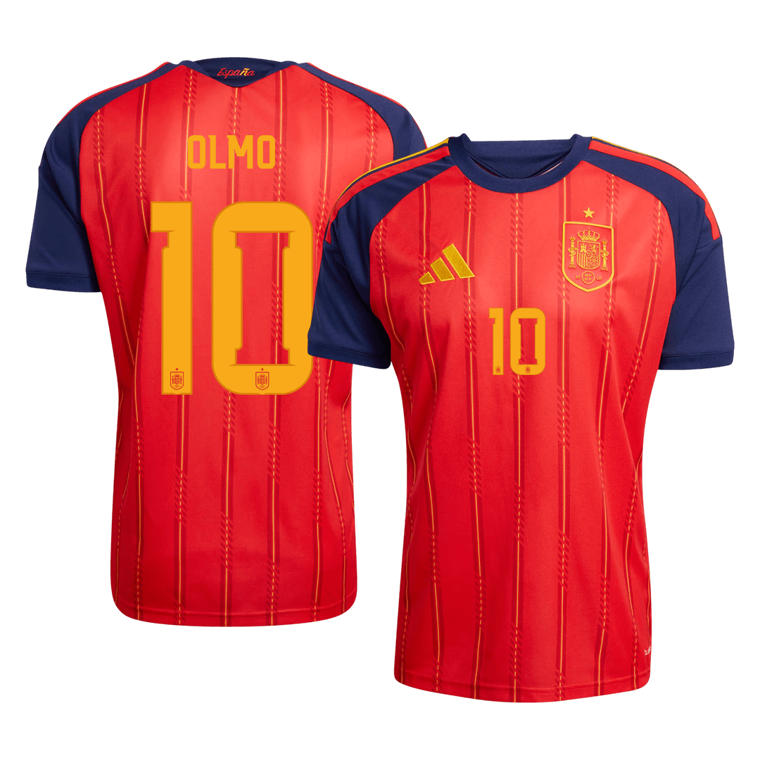 OLMO #10 Espagne Domicile Maillot - Coupe du Monde 2026 Rouge - Super