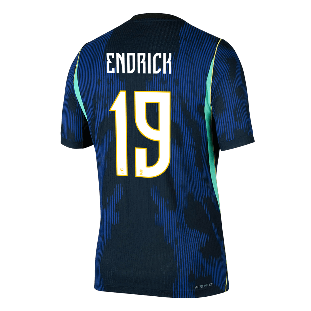 ENDRICK #19 Brésil Extérieur Maillot - Coupe du Monde 2026 Bleu marine Joueur
