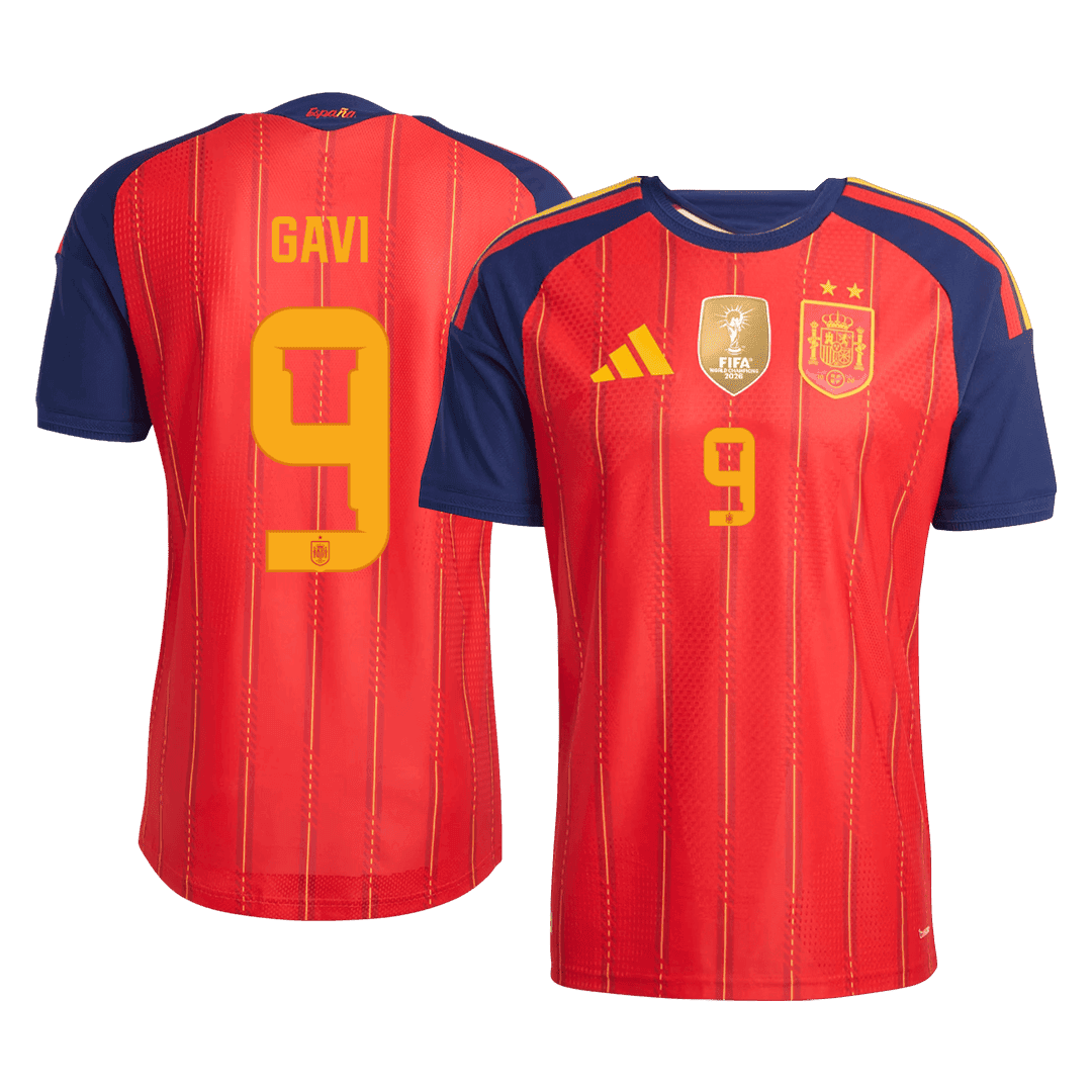 GAVI #9 Espagne Domicile Maillot - Coupe du Monde 2026 Rouge Joueur