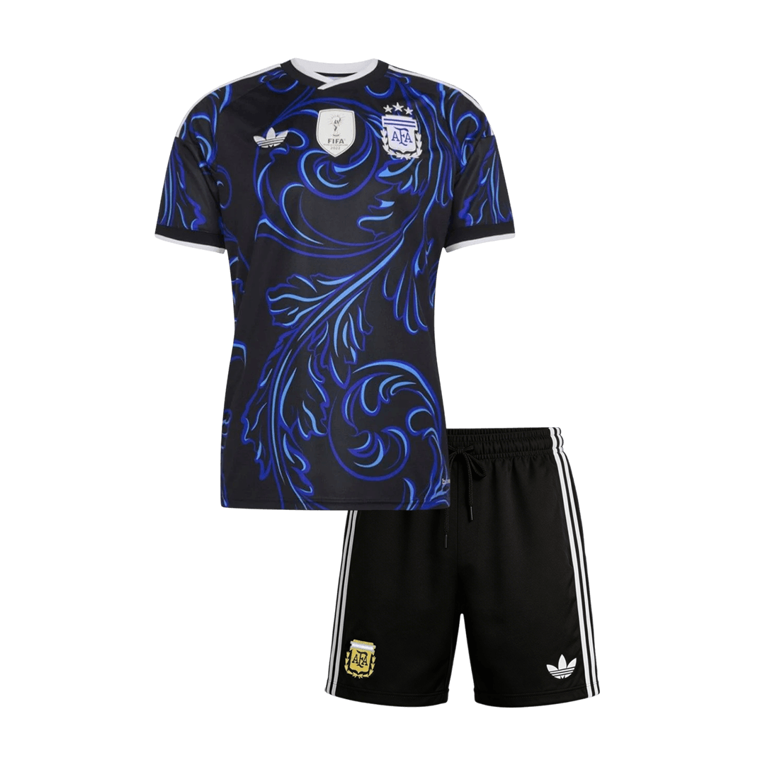 Argentine Extérieur Maillot Kit - Coupe du Monde 2026 Enfant Noir