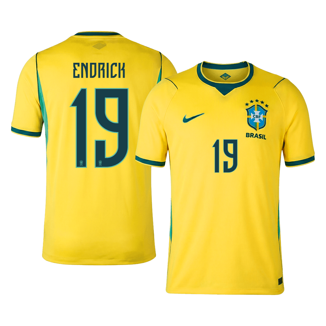 ENDRICK #19 Brésil Domicile Maillot - Coupe du Monde 2026 Jaune