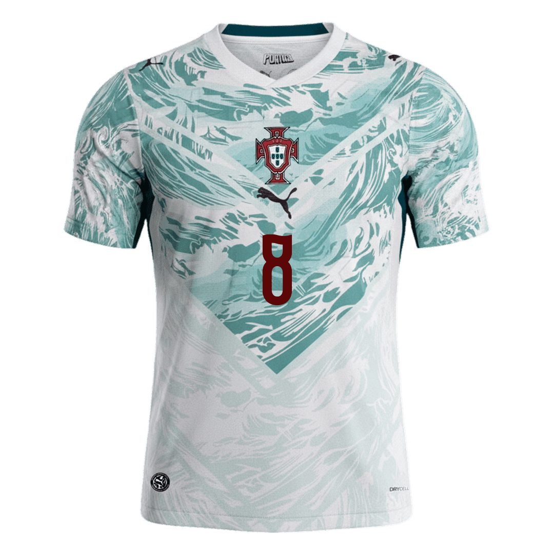 B.FERNANDES #8 Portugal Extérieur Maillot - Coupe du Monde 2026 White&Green