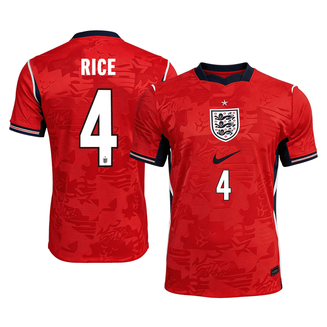 RICE #4 Angleterre Extérieur Maillot - Coupe du Monde 2026 Rouge