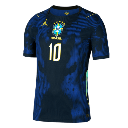 NEYMAR JR. #10 Brésil Extérieur Maillot - Coupe du Monde 2026 Bleu marine Joueur