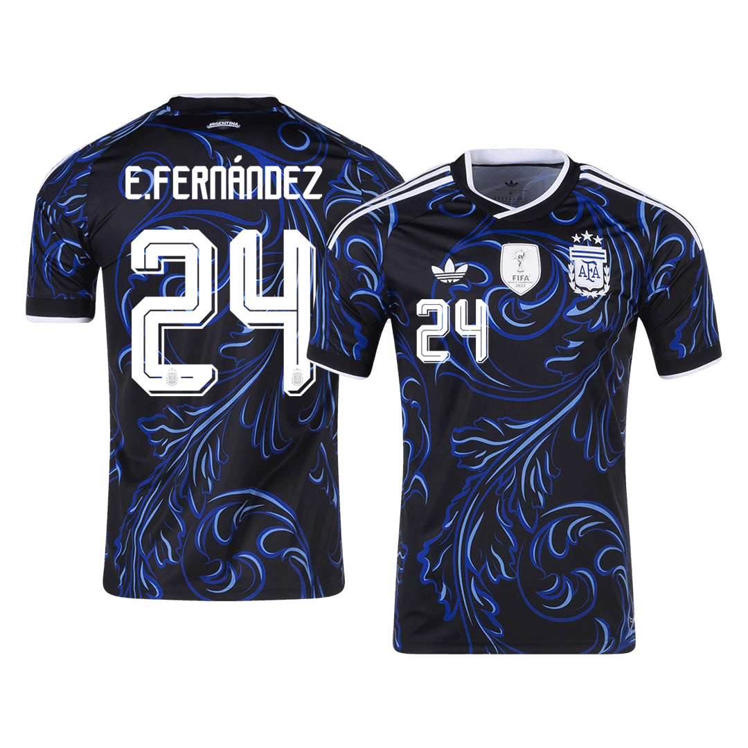 E. FERNÁNDEZ #24 Argentine Extérieur Maillot - Coupe du Monde 2026 Noir