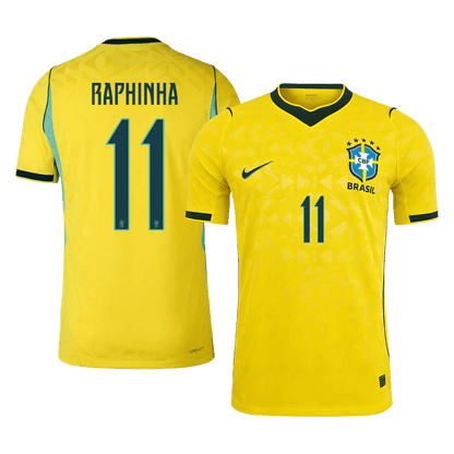 RAPHINHA #11 Brésil Domicile Maillot - Coupe du Monde 2026 Jaune Joueur