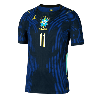 RAPHINHA #11 Brésil Extérieur Maillot - Coupe du Monde 2026 Bleu marine Joueur