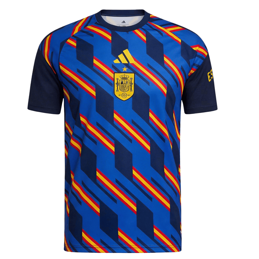 Espagne Pre-Match Maillot - Coupe du Monde 2026 Bleu marine Grande Taille