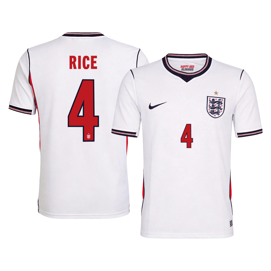 RICE #4 Angleterre Domicile Maillot - Coupe du Monde 2026 Blanc