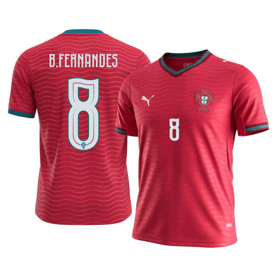 B.FERNANDES #8 Portugal Domicile Maillot - Coupe du Monde 2026 Rouge