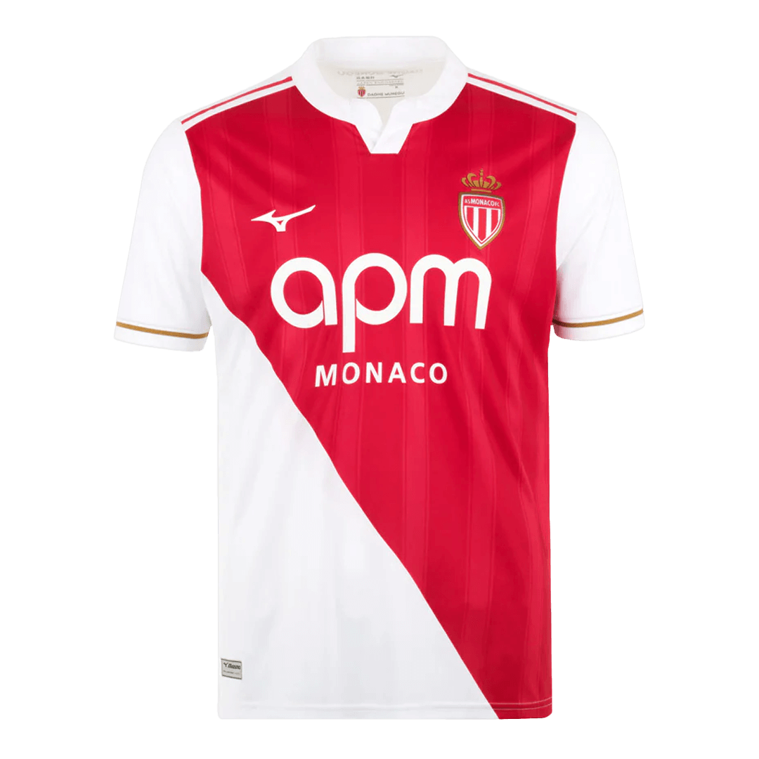 Monaco Thuisshirt 2025/26 Rood-Wit Grote Maat