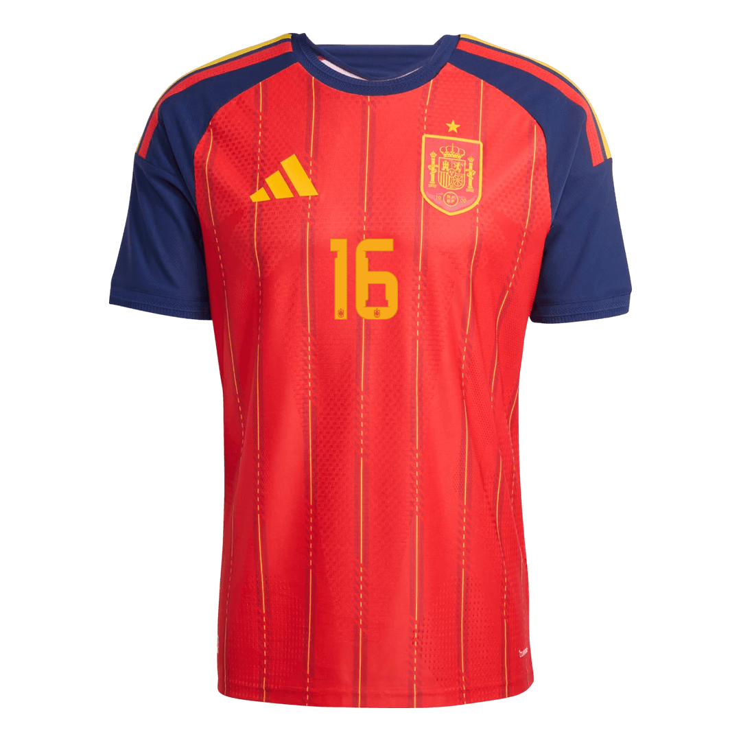 RODRIGO #16 Espagne Domicile Maillot - Coupe du Monde 2026 Rouge Joueur