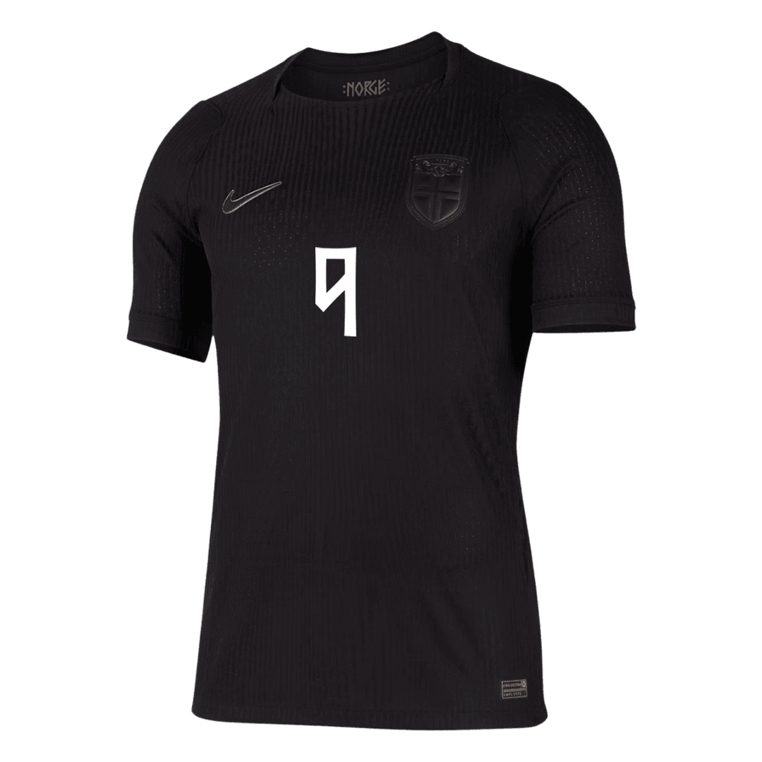 BRAUT HAALAND #9 Norvège Extérieur Maillot - Coupe du Monde 2026 Noir Joueur