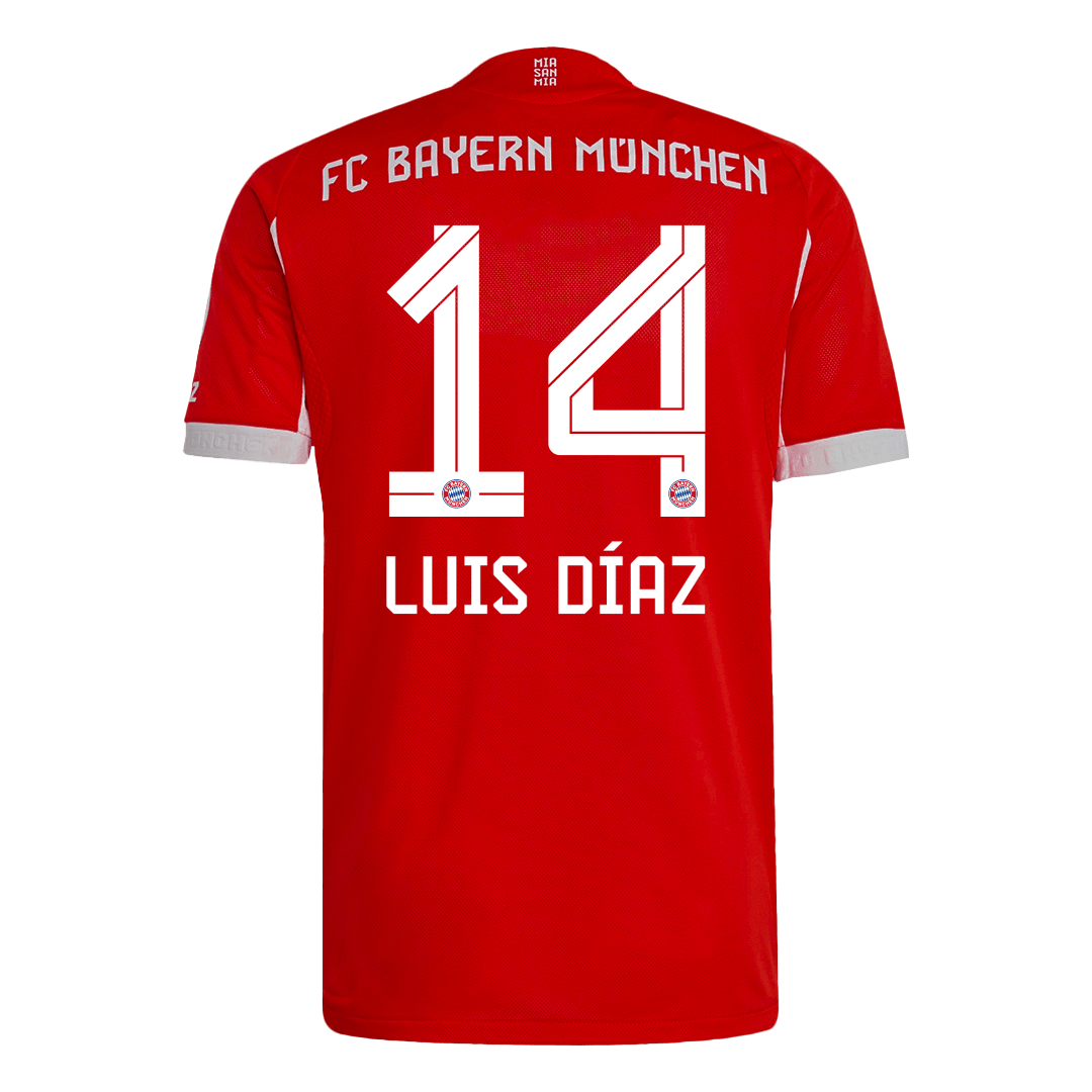 LUIS DÍAZ #14 Munich Domicile Maillot 2025/26 Rouge Joueur