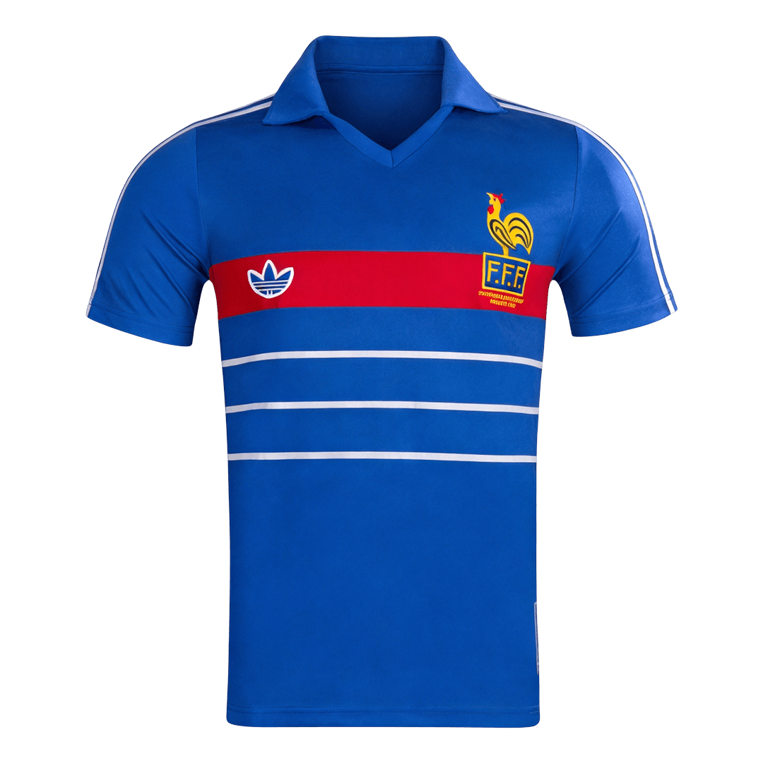 Retro France Domicile Maillot 1984 Bleu
