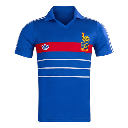 Retro France Domicile Maillot 1984 Bleu