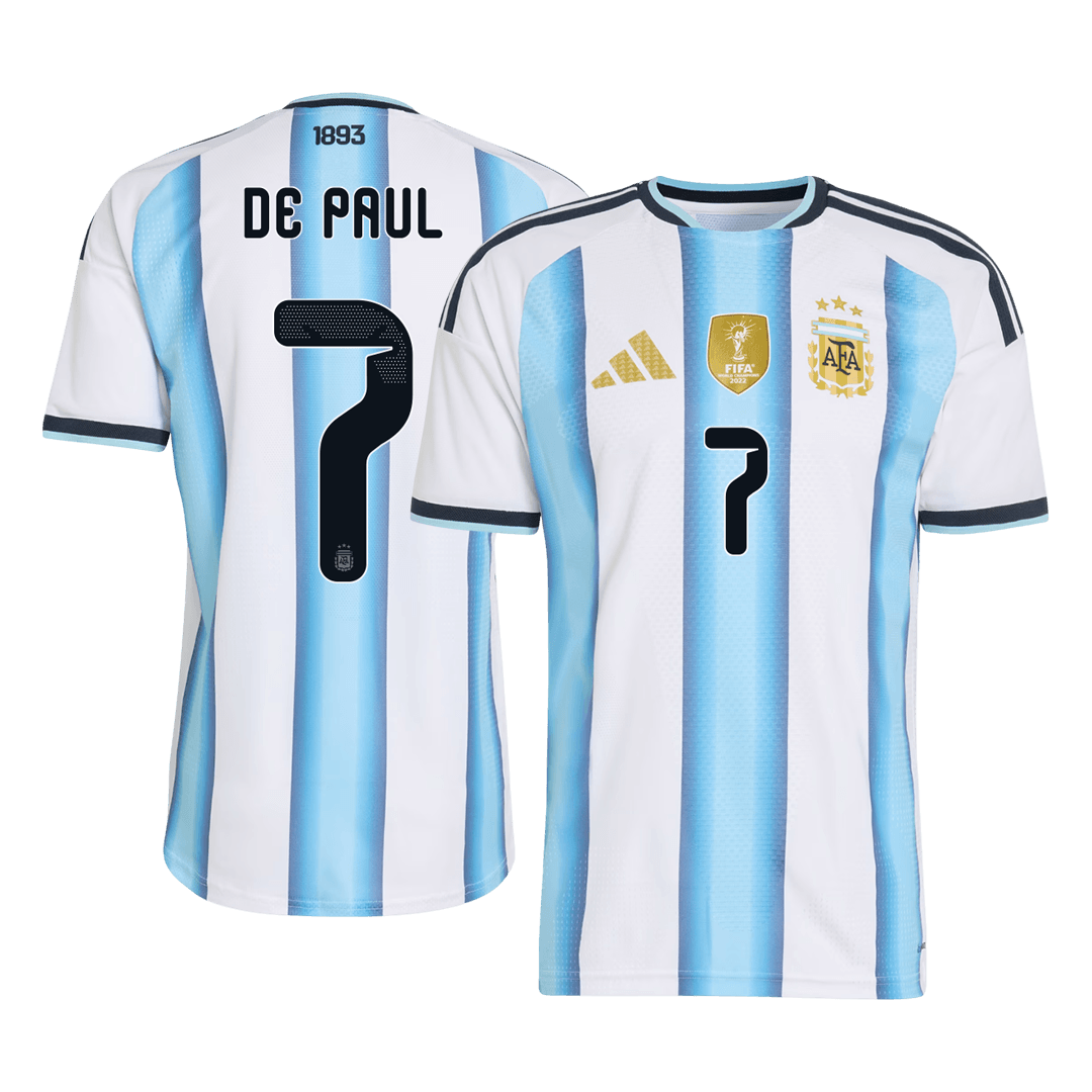 DE PAUL #7 Argentine Domicile Maillot - Coupe du Monde 2026 Blue&White Joueur