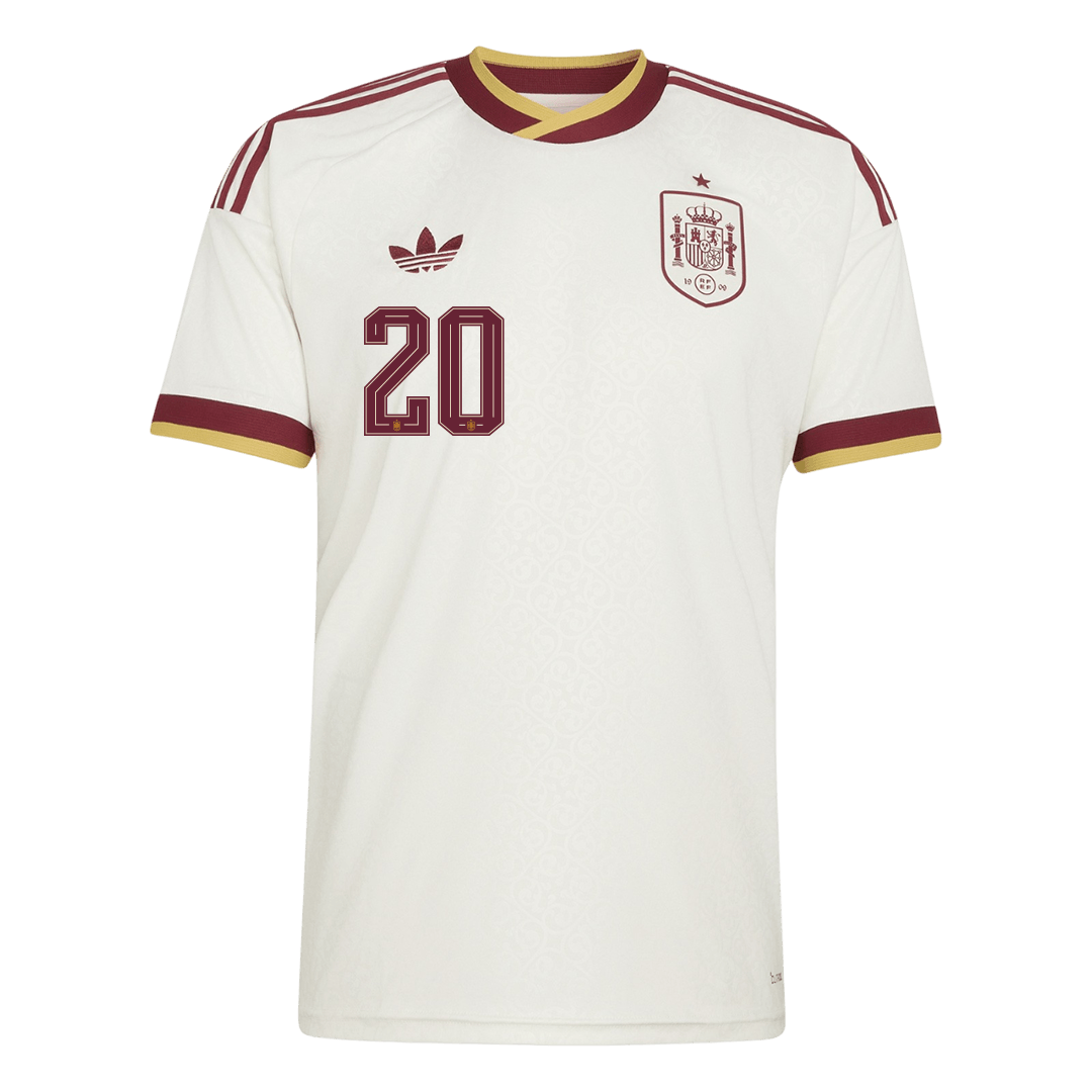 PEDRI #20 Espagne Extérieur Maillot - Coupe du Monde 2026 Blanc