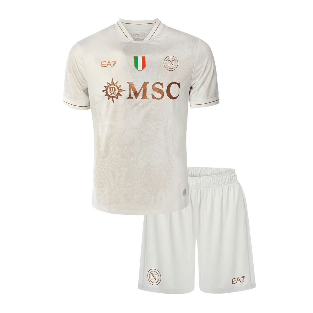 Naples Extérieur Maillot Kit 2025/26 Junior Blanc