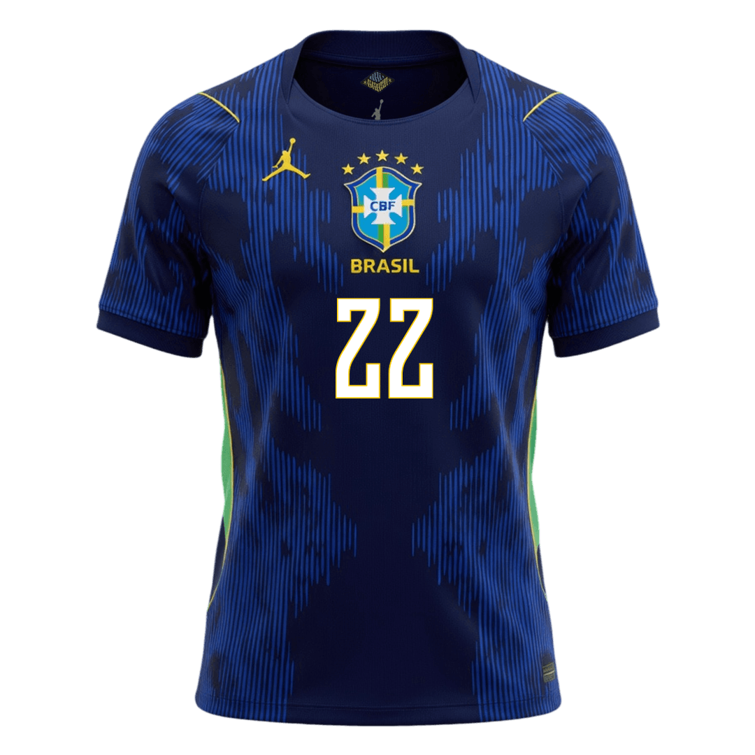 JOÃO PEDRO #22 Brésil Extérieur Maillot - Coupe du Monde 2026 Bleu marine
