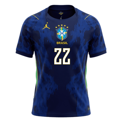 JOÃO PEDRO #22 Brésil Extérieur Maillot - Coupe du Monde 2026 Bleu marine