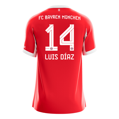 LUIS DÍAZ #14 Munich Domicile Maillot 2025/26 Rouge - Super