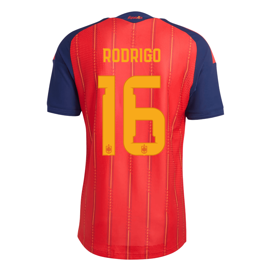 RODRIGO #16 Espagne Domicile Maillot - Coupe du Monde 2026 Rouge Joueur