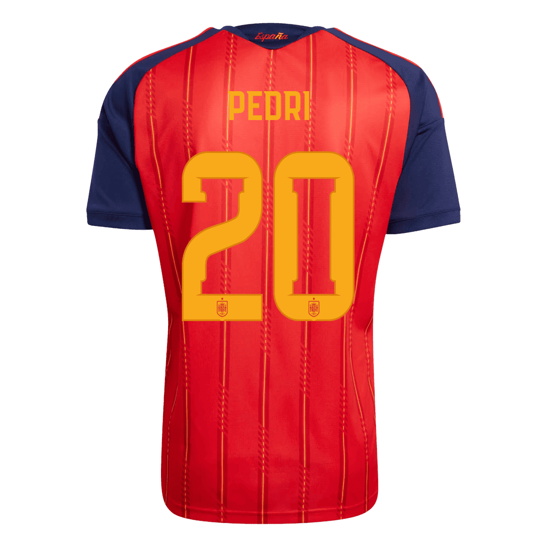 PEDRI #20 Espagne Domicile Maillot 2 Stars - Champion Edition - Coupe du Monde 2026 Rouge