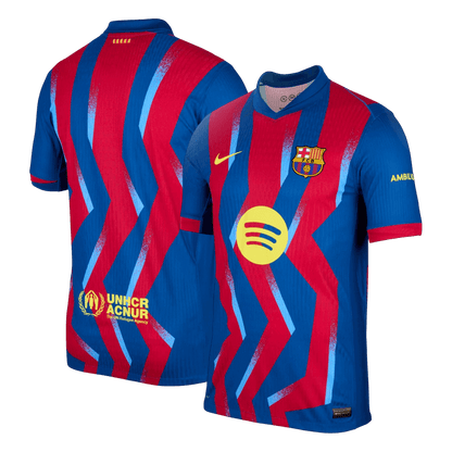 Barcelone Fourth Maillot 2025/26 Rouge&Bleu Joueur Grande Taille