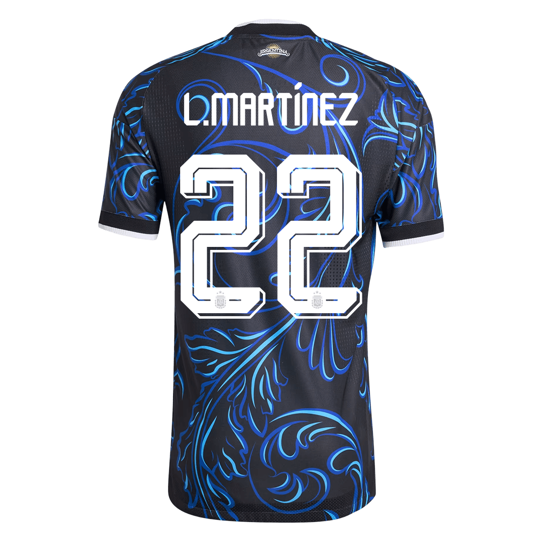 L. MARTÍNEZ #22 Argentine Extérieur Maillot - Coupe du Monde 2026 Noir Joueur