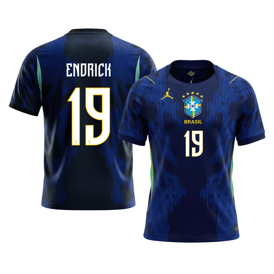 ENDRICK #19 Brésil Extérieur Maillot - Coupe du Monde 2026 Bleu marine