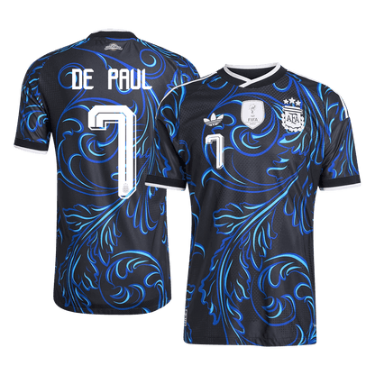 DE PAUL #7 Argentine Extérieur Maillot - Coupe du Monde 2026 Noir Joueur