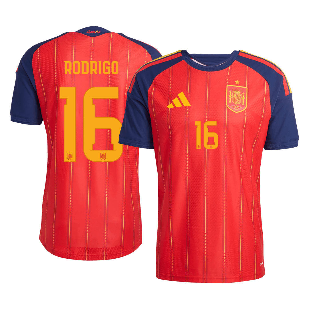 RODRIGO #16 Espagne Domicile Maillot - Coupe du Monde 2026 Rouge Joueur