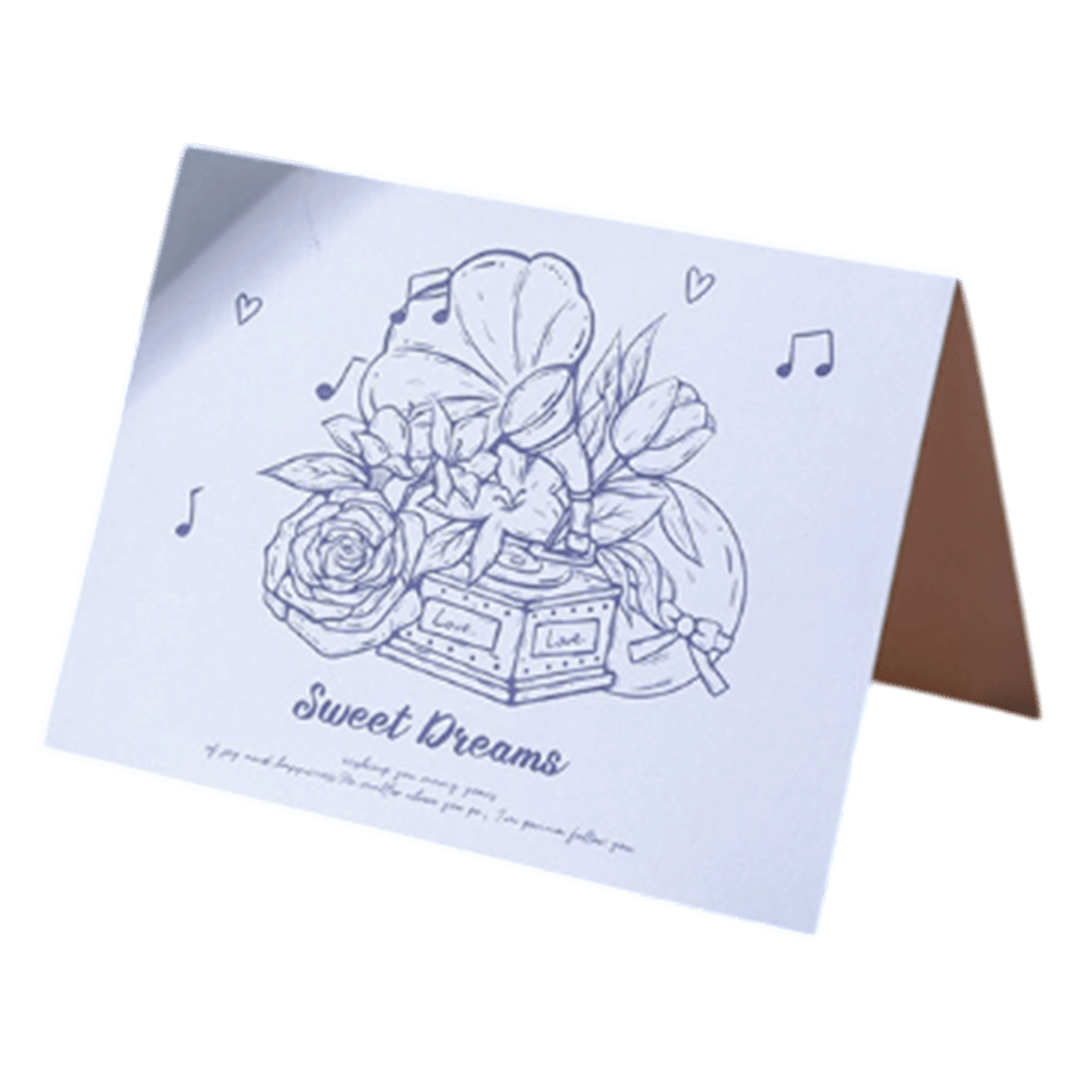 Muziekdoos op maat Sweet Dreams Jubileumkaart Blauw