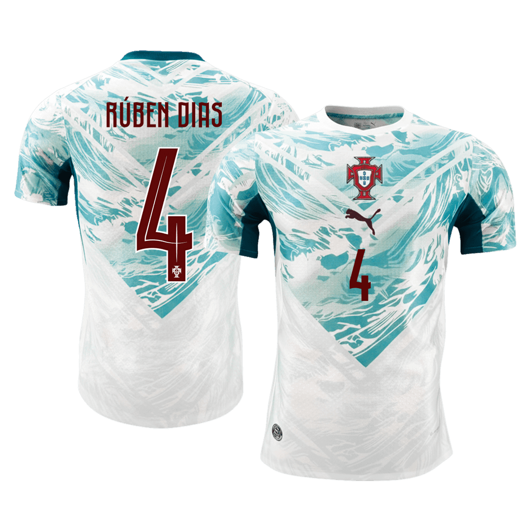 RÚBEN DIAS #4 Portugal Extérieur Maillot - Coupe du Monde 2026 White&Green Joueur