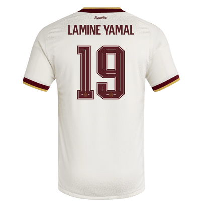 LAMINE YAMAL #19 Espagne Extérieur Maillot - Coupe du Monde 2026 Blanc Joueur