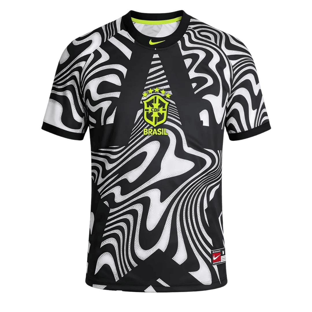 Brésil Maillot - Coupe du Monde 2026 Black &White Grande Taille