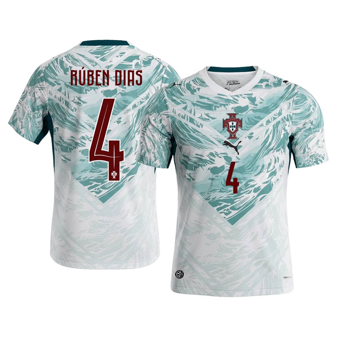 RÚBEN DIAS #4 Portugal Extérieur Maillot - Coupe du Monde 2026 White&Green