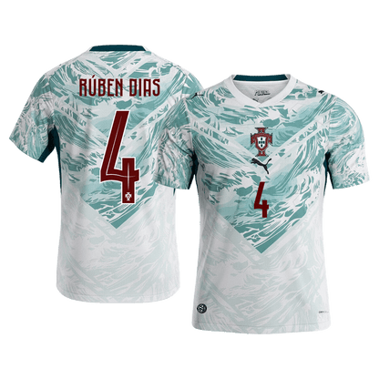 RÚBEN DIAS #4 Portugal Extérieur Maillot - Coupe du Monde 2026 White&Green