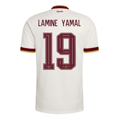 LAMINE YAMAL #19 Espagne Extérieur Maillot 2 Stars - Champion Edition - Coupe du Monde 2026 Blanc Joueur