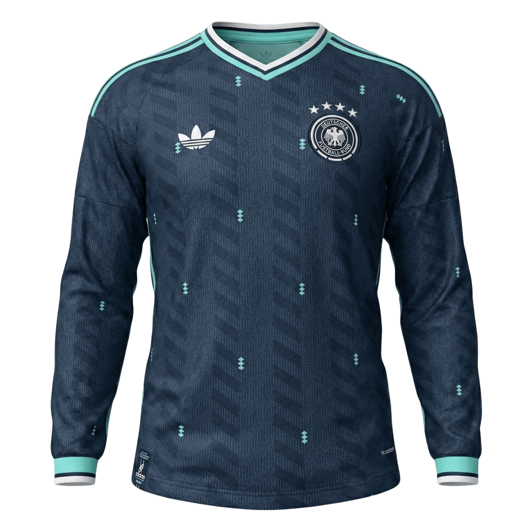 Allemagne Extérieur Maillot Manches Longues - Coupe du Monde 2026 Bleu marine Grande Taille