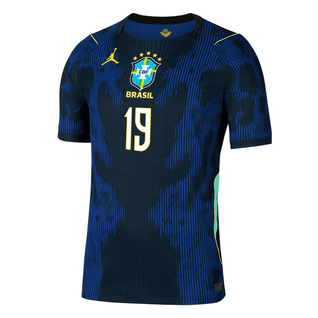 ENDRICK #19 Brésil Extérieur Maillot - Coupe du Monde 2026 Bleu marine Joueur
