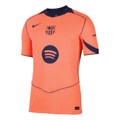 LAMINE YAMAL #10 Barcelone Third Maillot 2025/26 Orange Authentique - UCL
