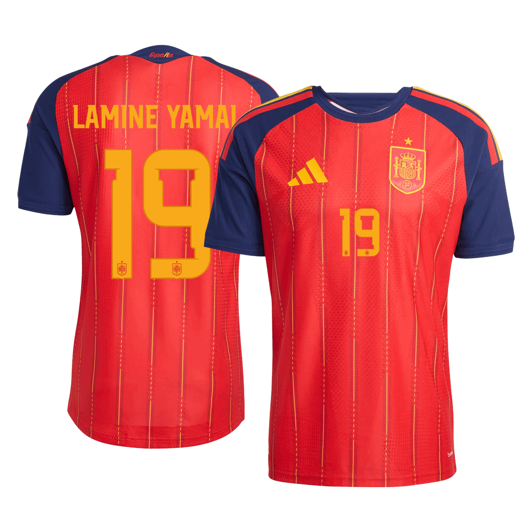 LAMINE YAMAL #19 Espagne Domicile Maillot - Coupe du Monde 2026 Rouge Joueur